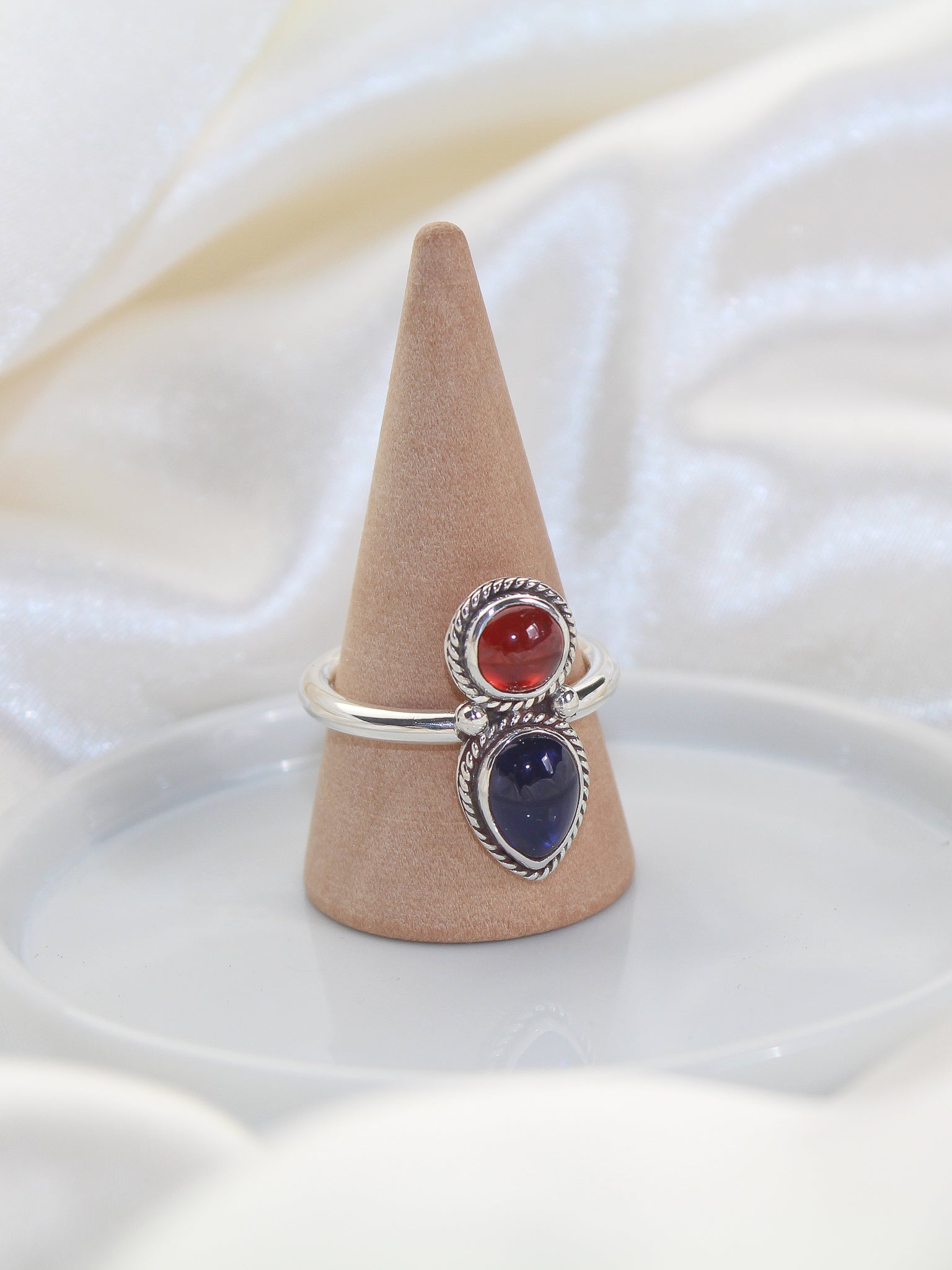 Orange Kyanite & Iolite Ring - Size 9