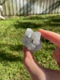 blue chalcedony specimen with apophyllite from Nashik India healing crystals home decor