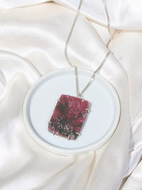 rectangular cobalto calcite pendant in prong setting 925 sterling silver handmade necklace handcrafted jewelry